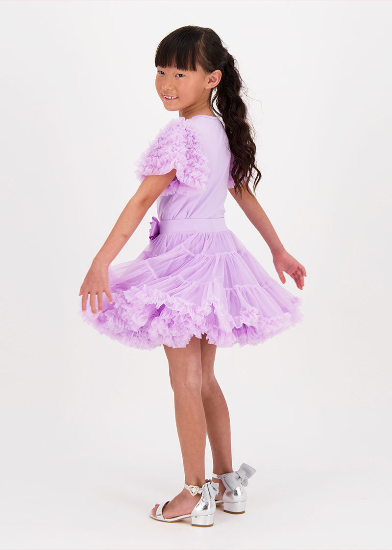 Lexie Tulle Sleeve Top Lilac