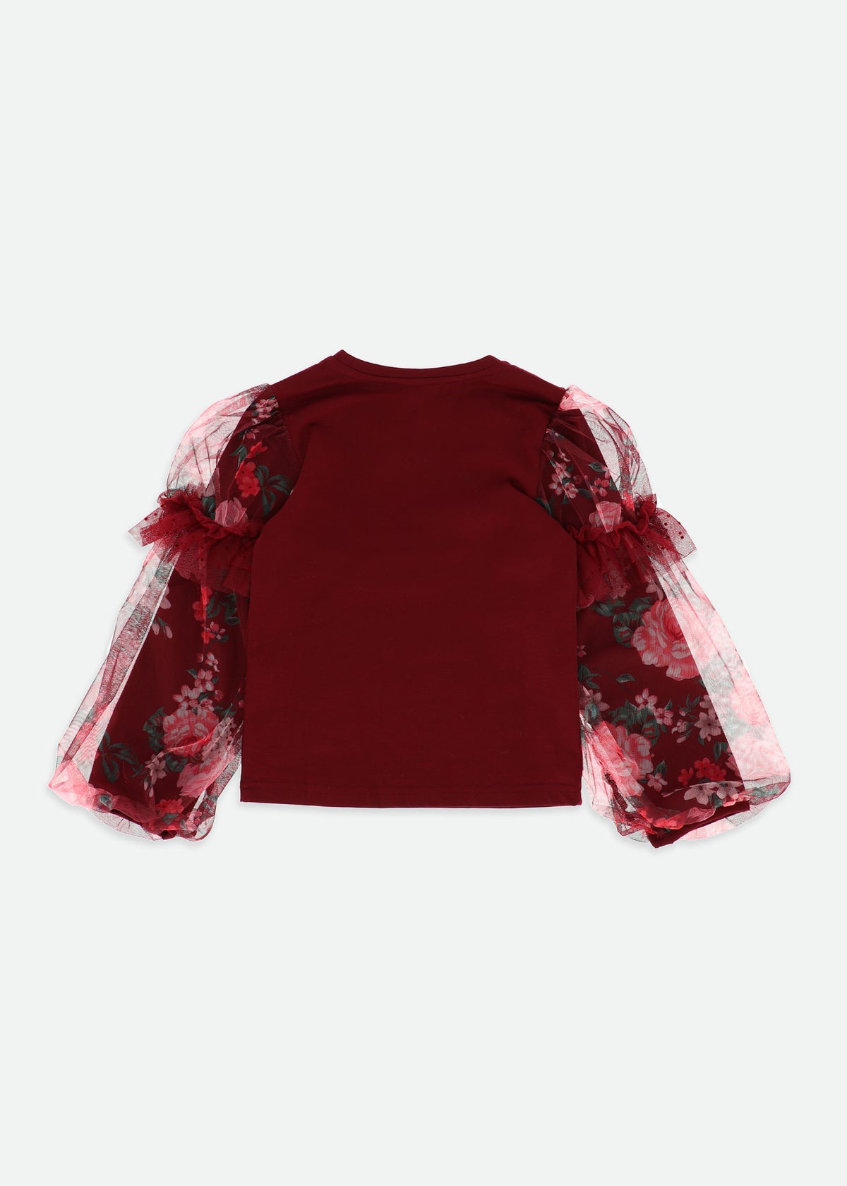 Lila Mixed Tulle Sleeve Top Port