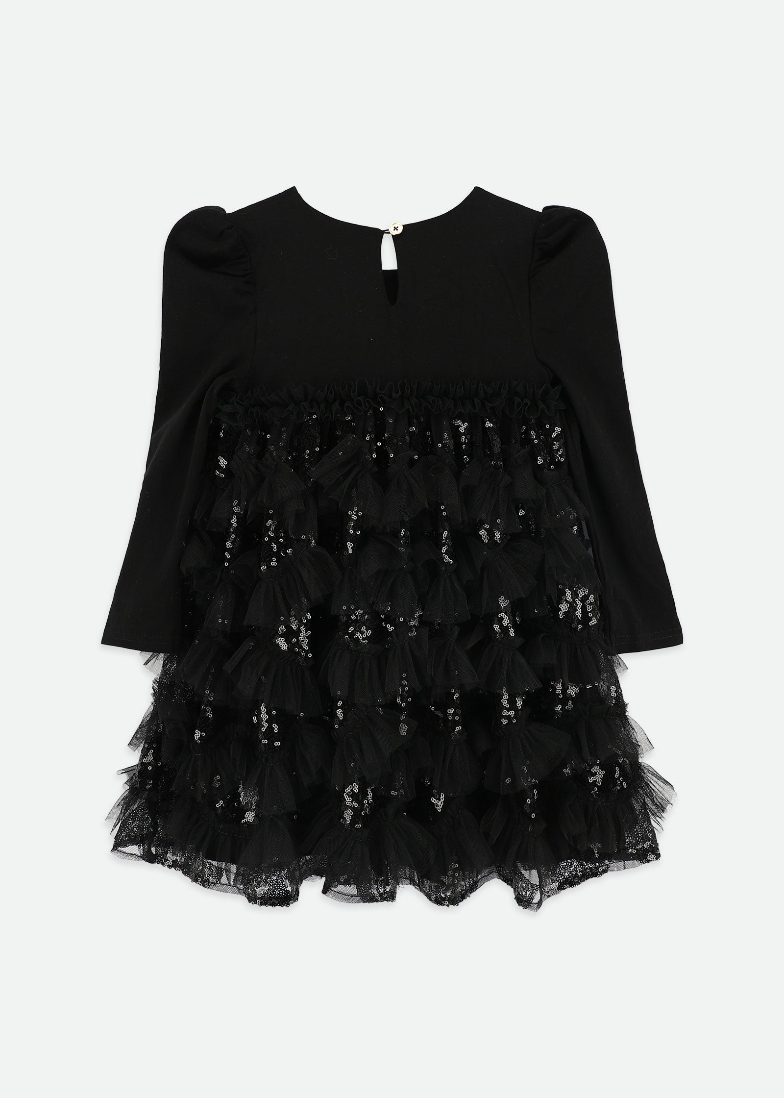 Lively Sequin Tulle Dress Black