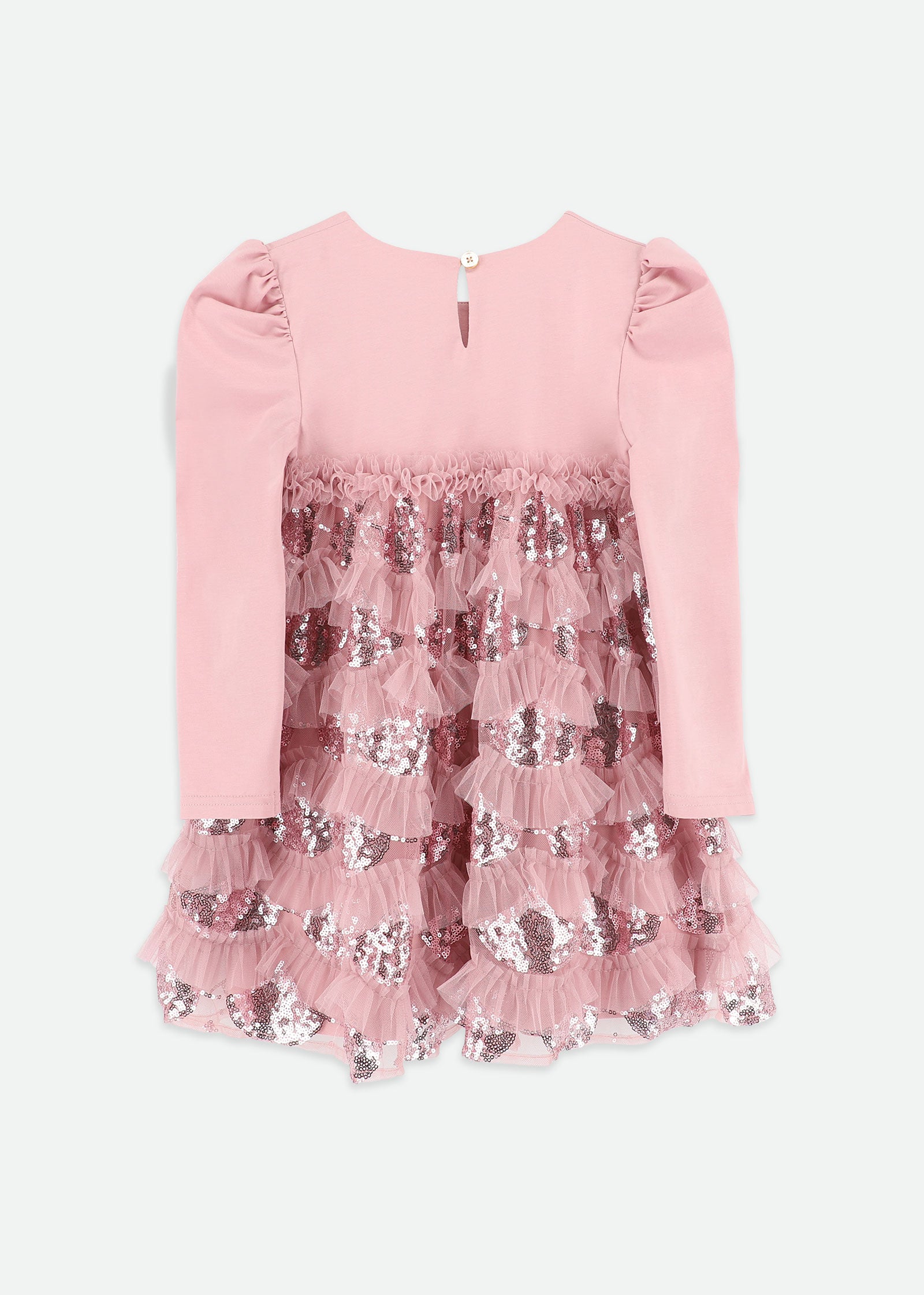 Lively Sequin Tulle Dress Tea Rose