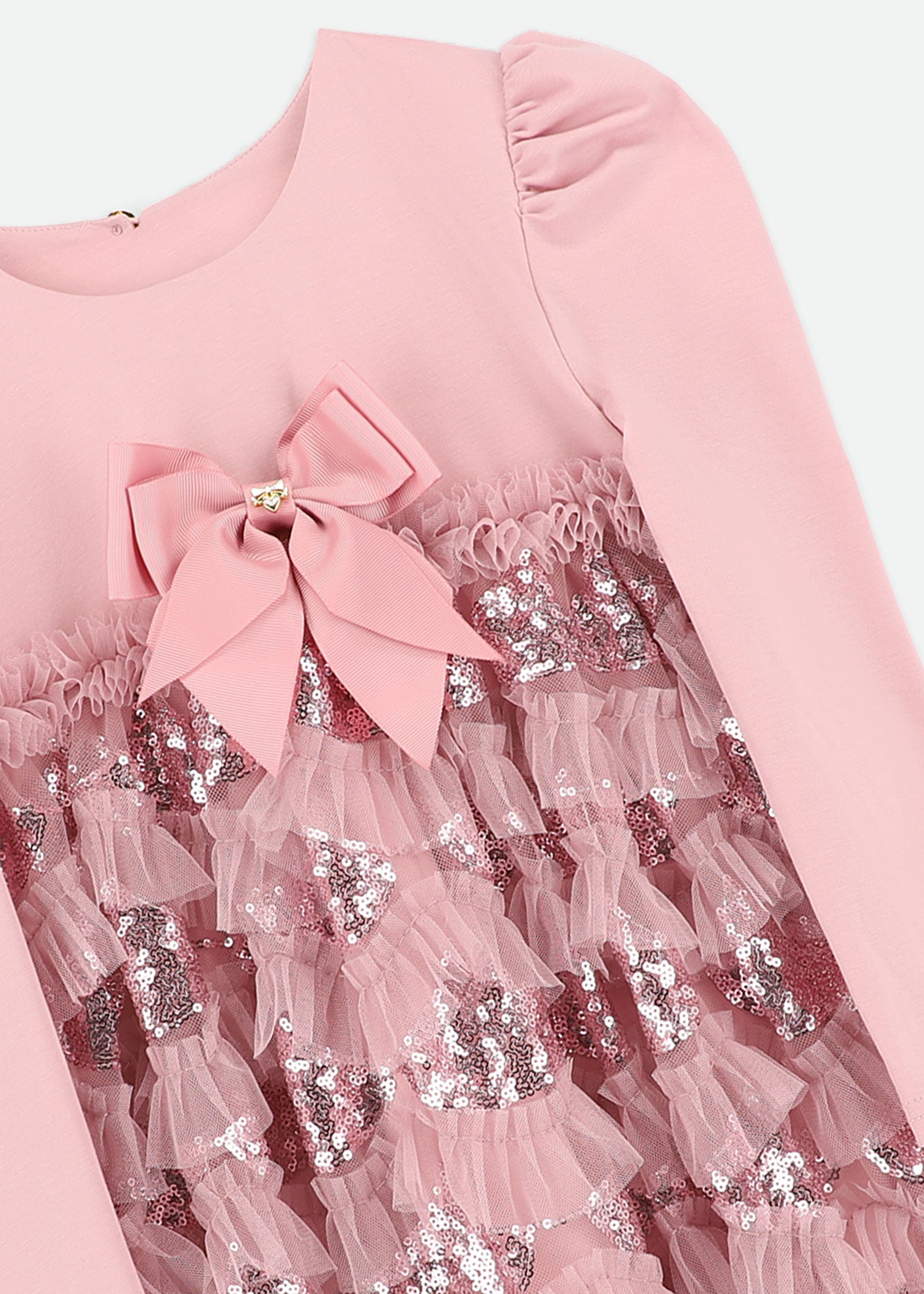 Lively Sequin Tulle Dress Tea Rose