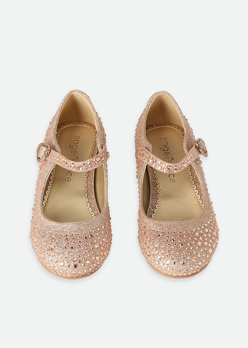 Lizzie Crystal Heels Rose Gold