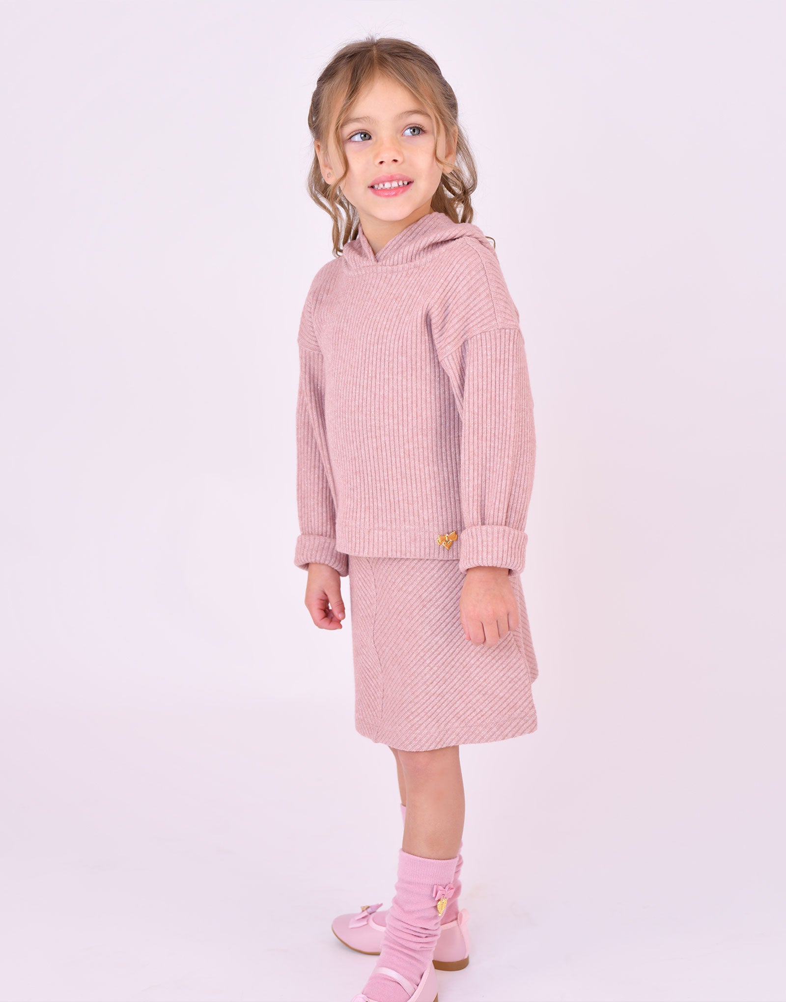 Lottie Knitted Hoodie Pink