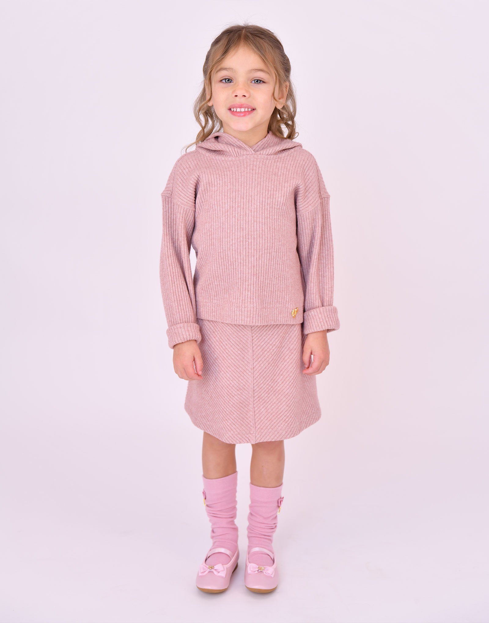 Lottie Knitted Hoodie Pink