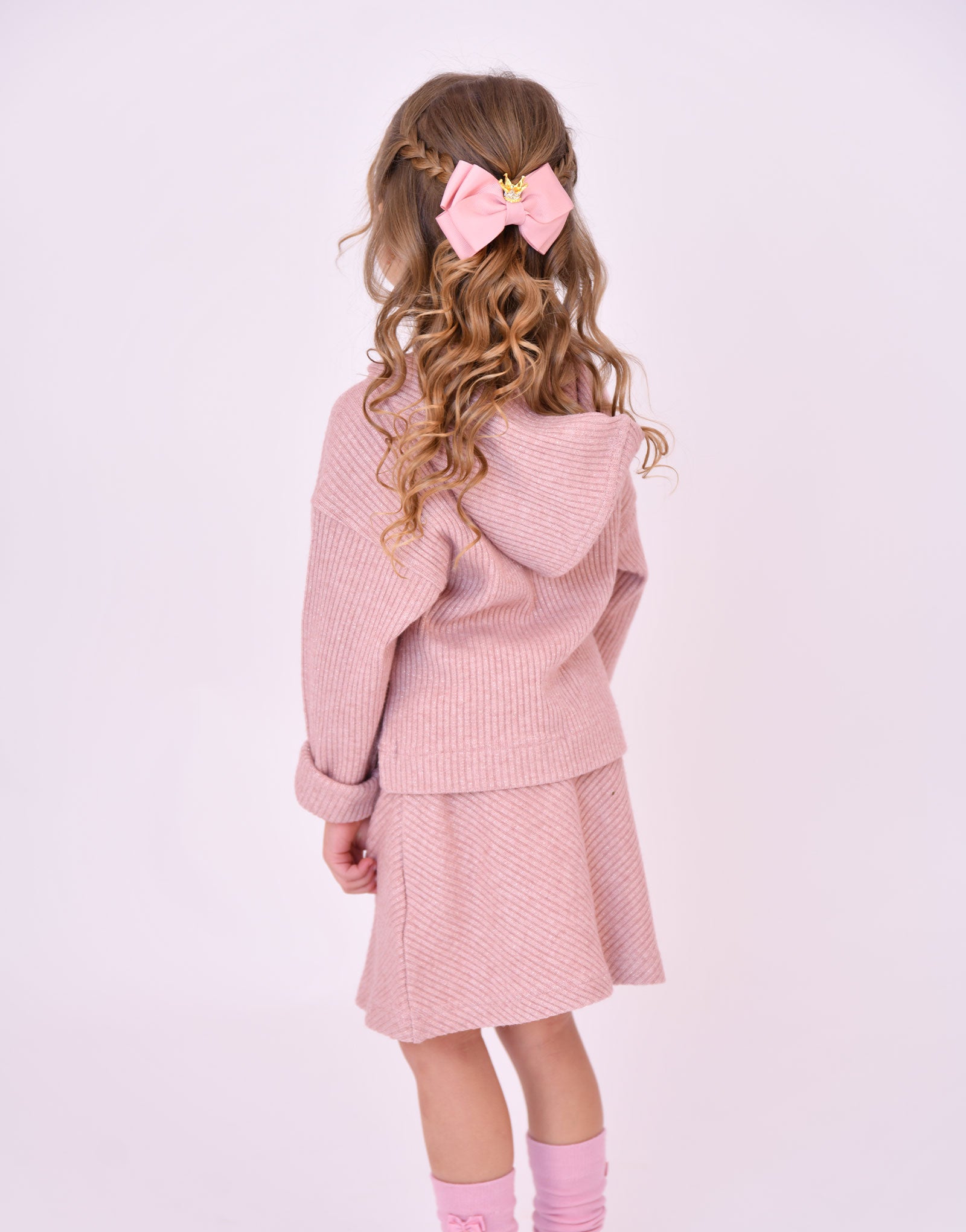 Lottie Knitted Hoodie Pink