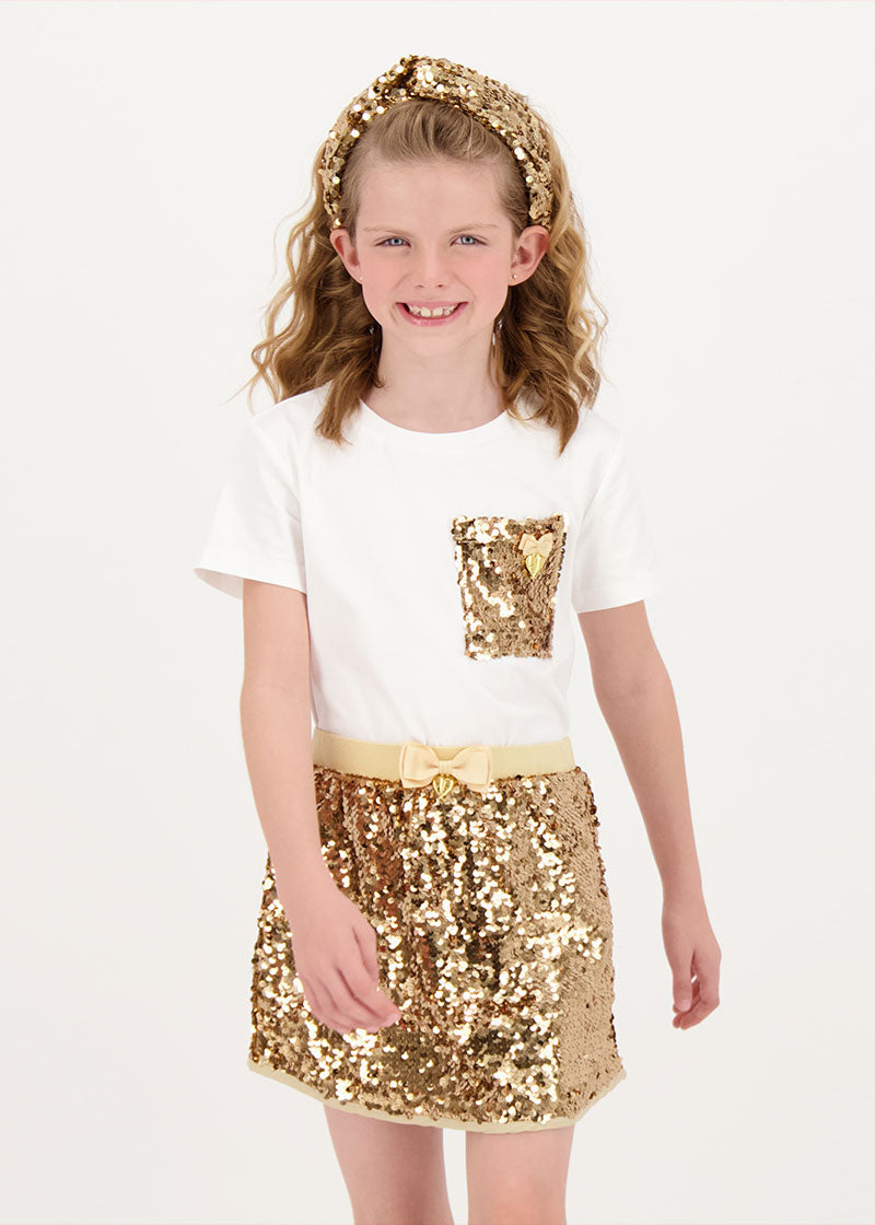 Lourdes Sequin Headband Gold