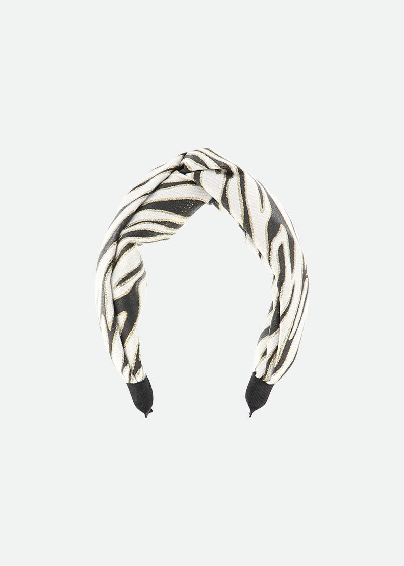 Lourdes Zebra Jacquard Headband White/Black