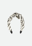 Lourdes Zebra Jacquard Headband White/Black