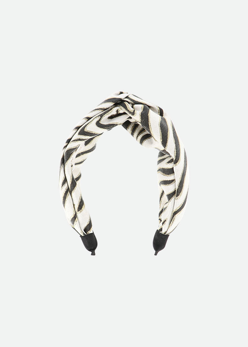 Lourdes Zebra Jacquard Headband White/Black