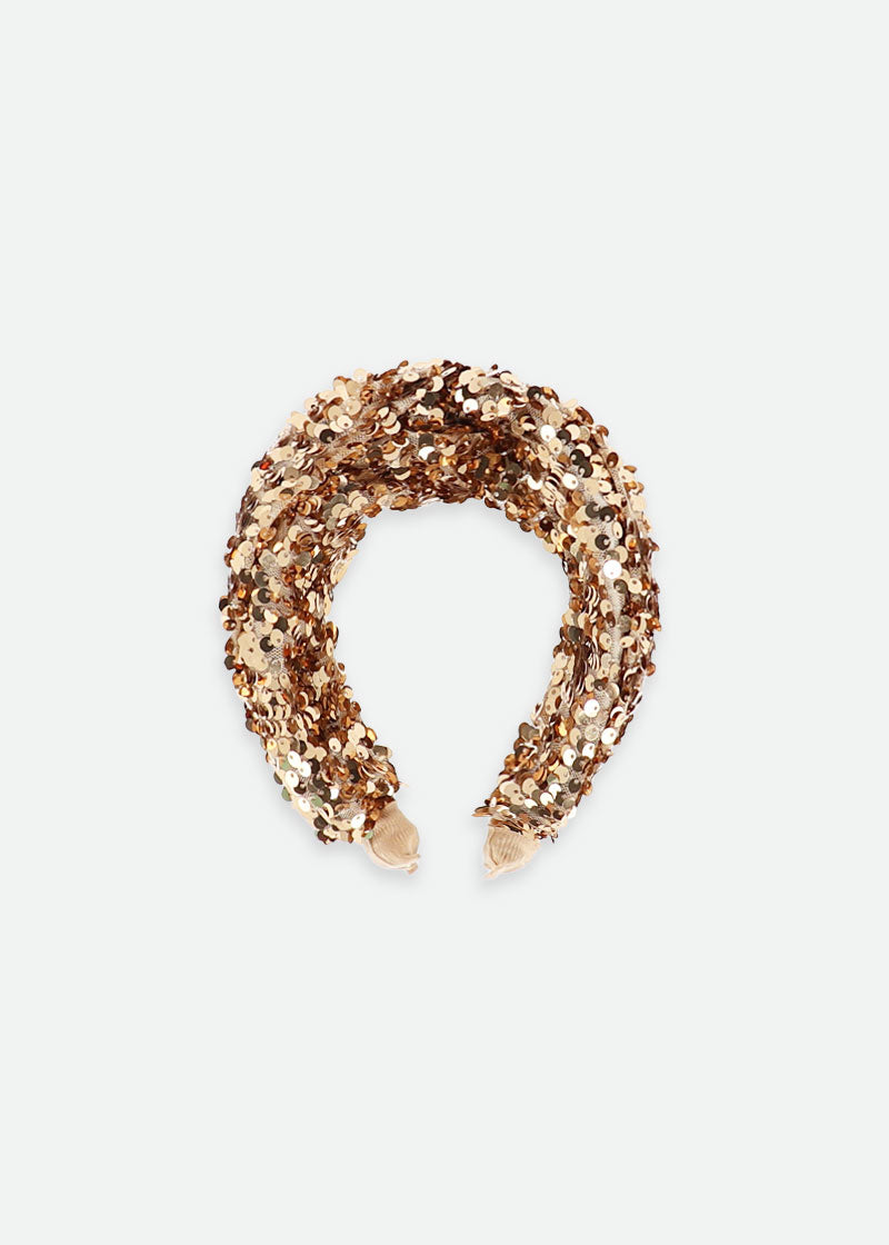 Lourdes Sequin Headband Gold