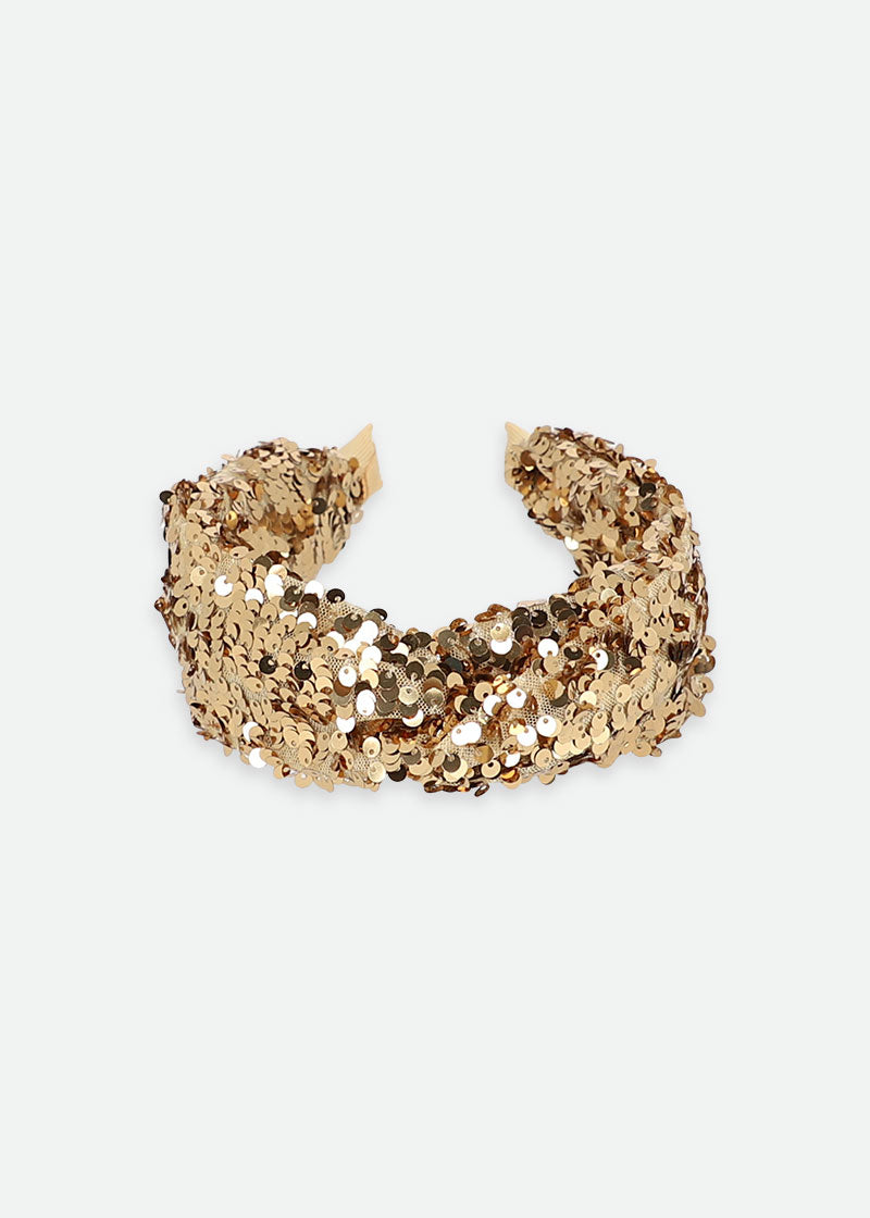 Lourdes Sequin Headband Gold