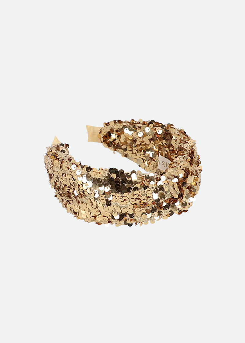 Lourdes Sequin Headband Gold