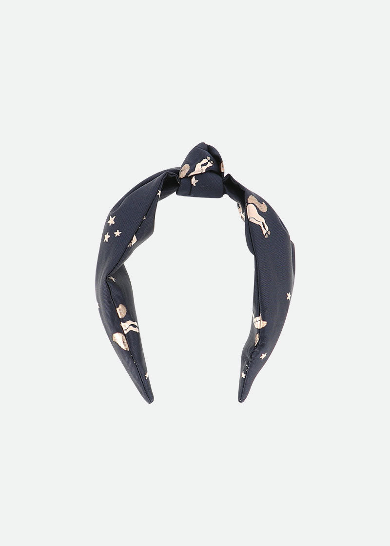 Lourdes Unicorn Jacquard Headband Navy