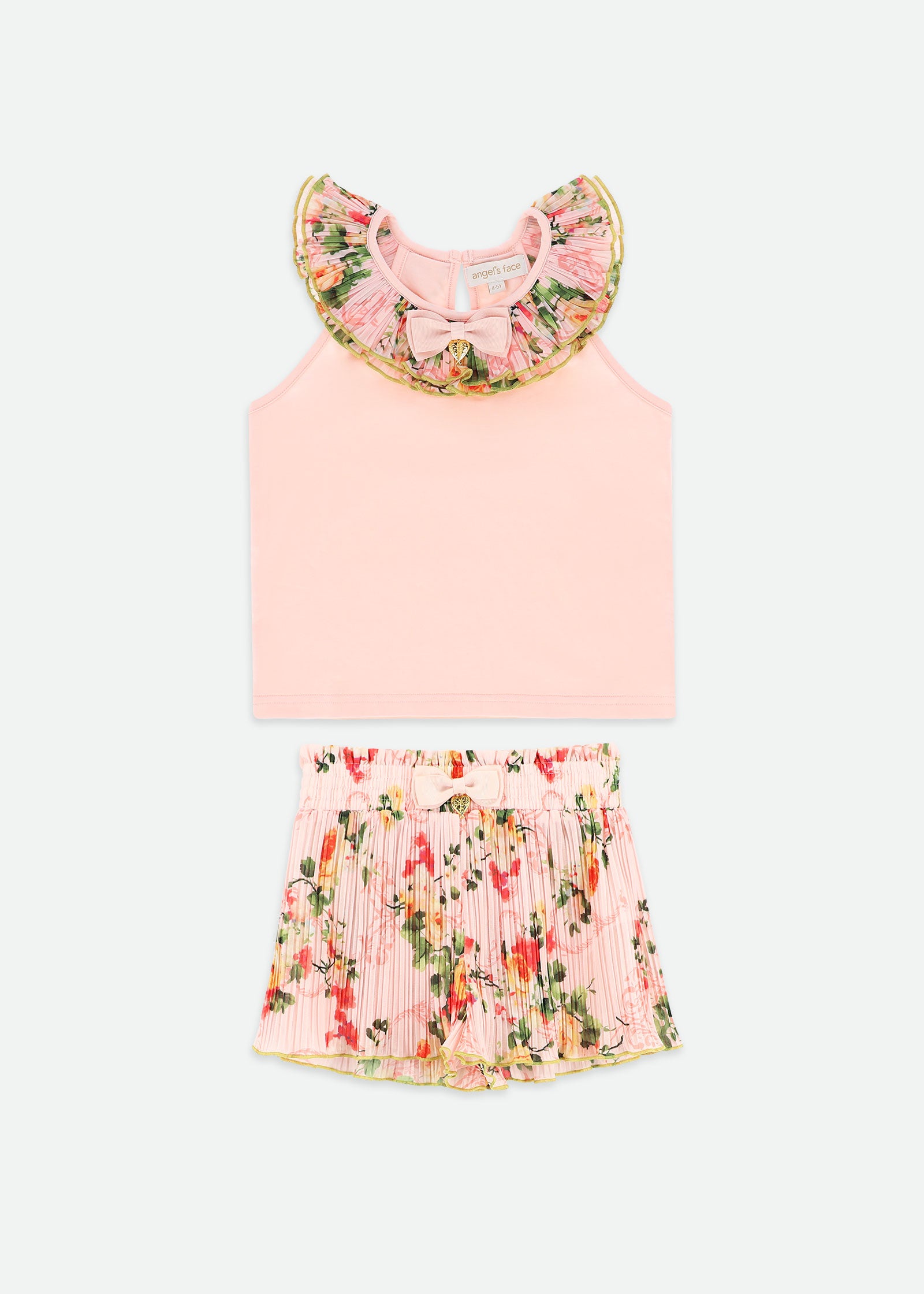 Lucile Primrose Top & Shorts Set Pale Pink