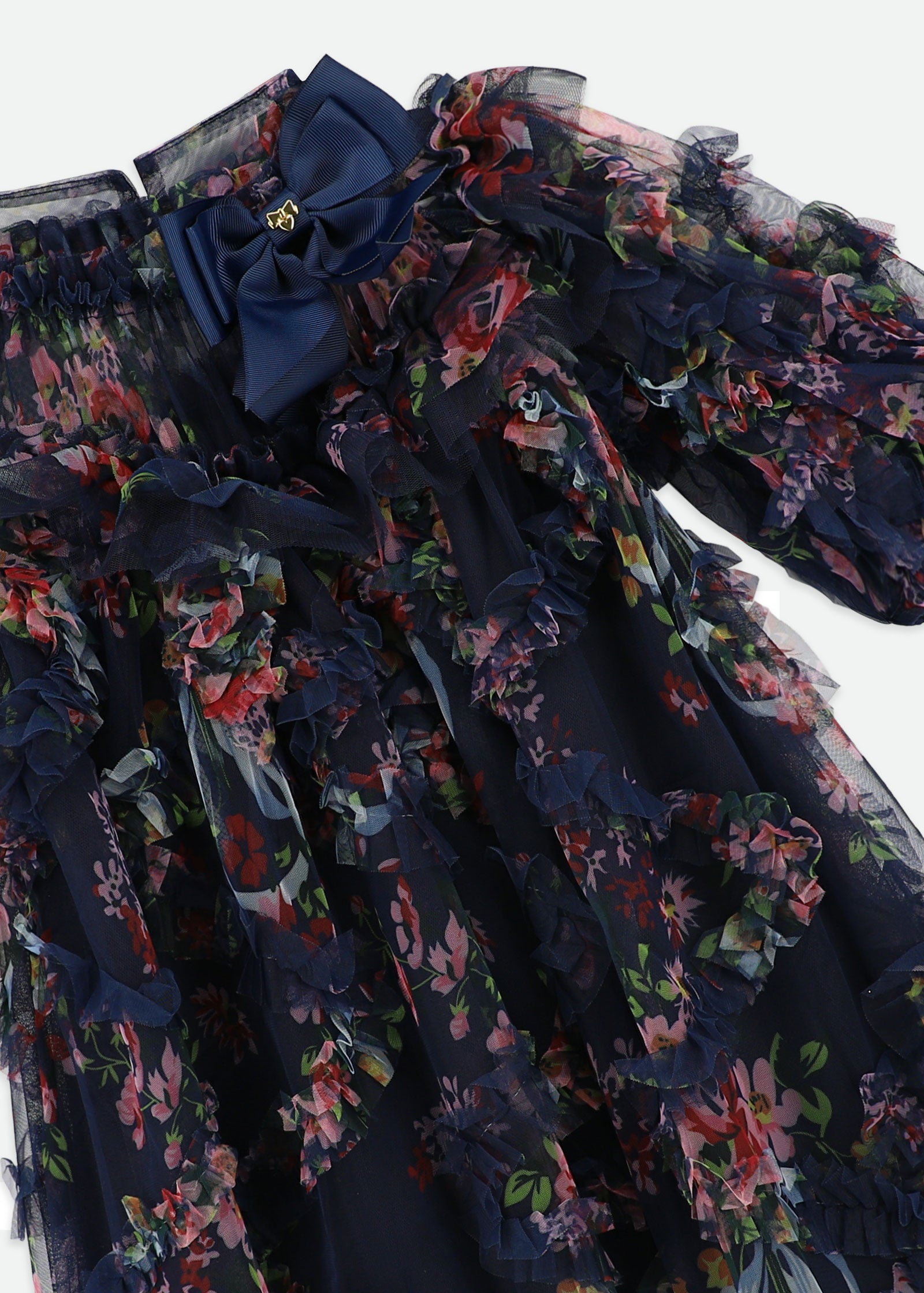 Luella Floral Tulle Dress Navy