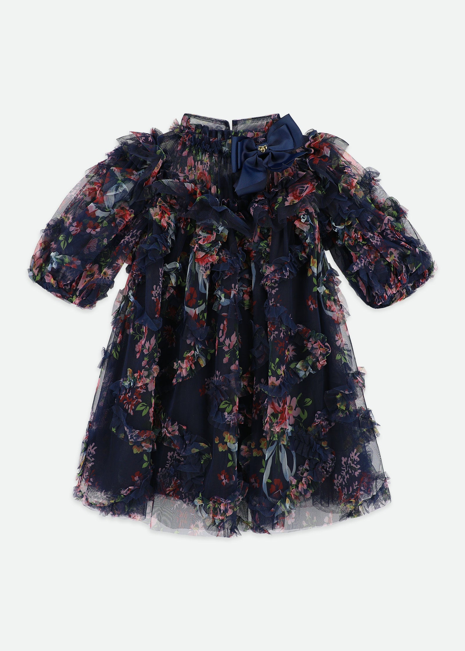 Luella Floral Tulle Dress Navy