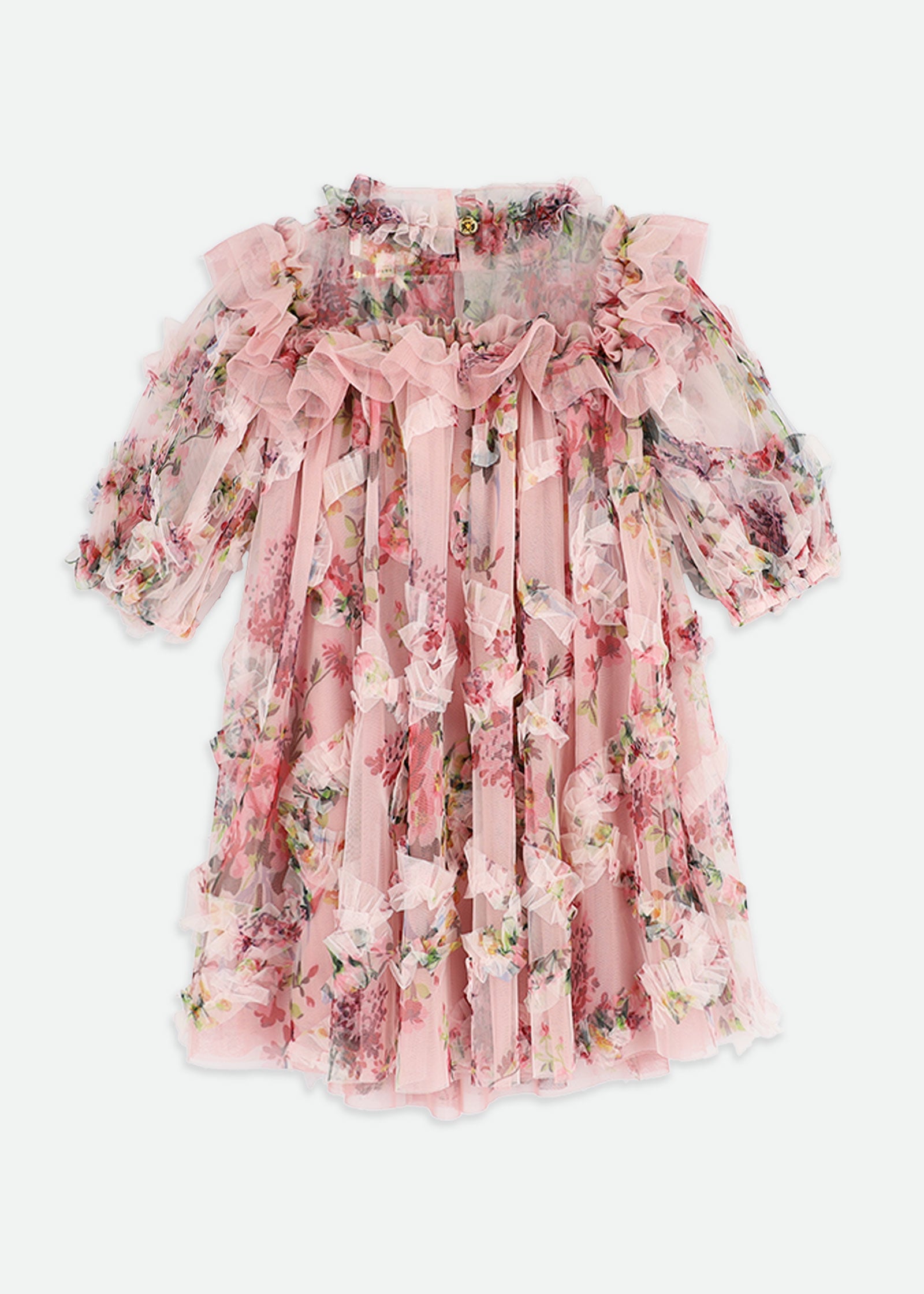 Luella Floral Tulle Dress Tea Rose