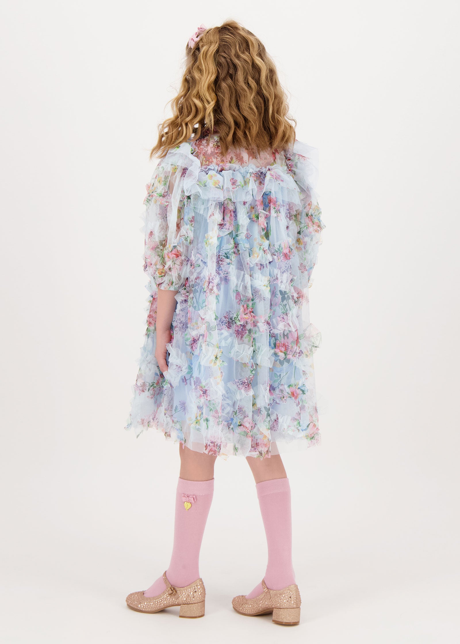 Luella Floral Tulle Dress Baby Blue