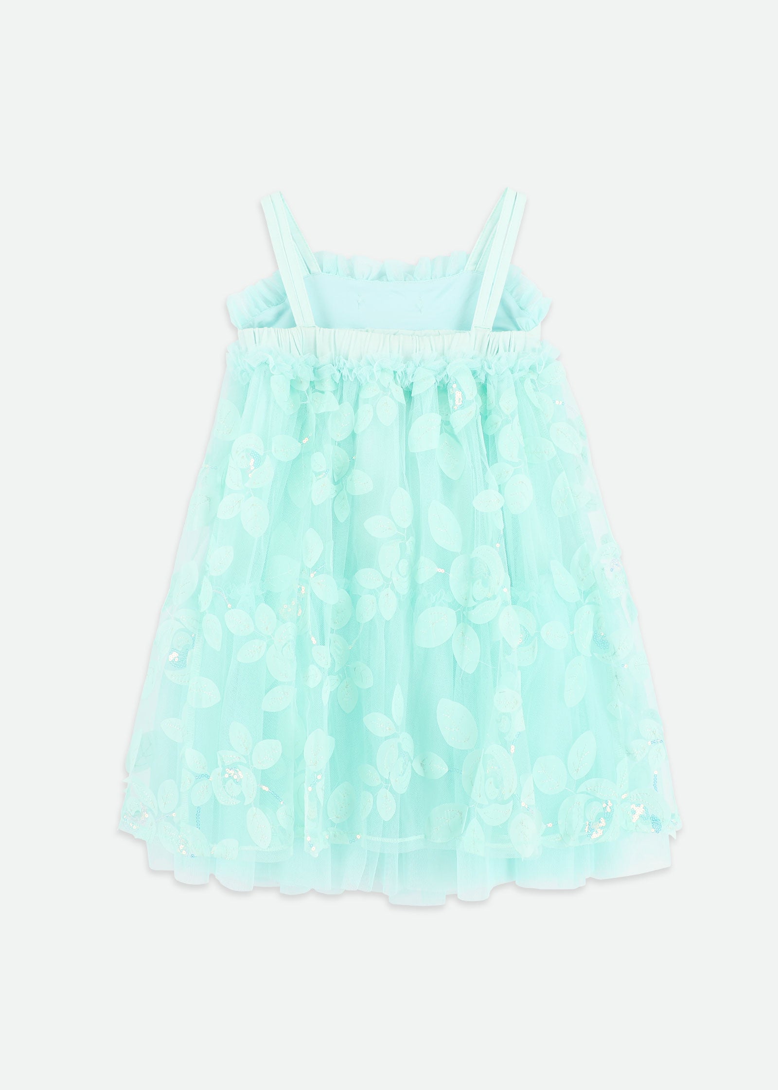Lydia Embroidered 3D Bud Strappy Dress Mint