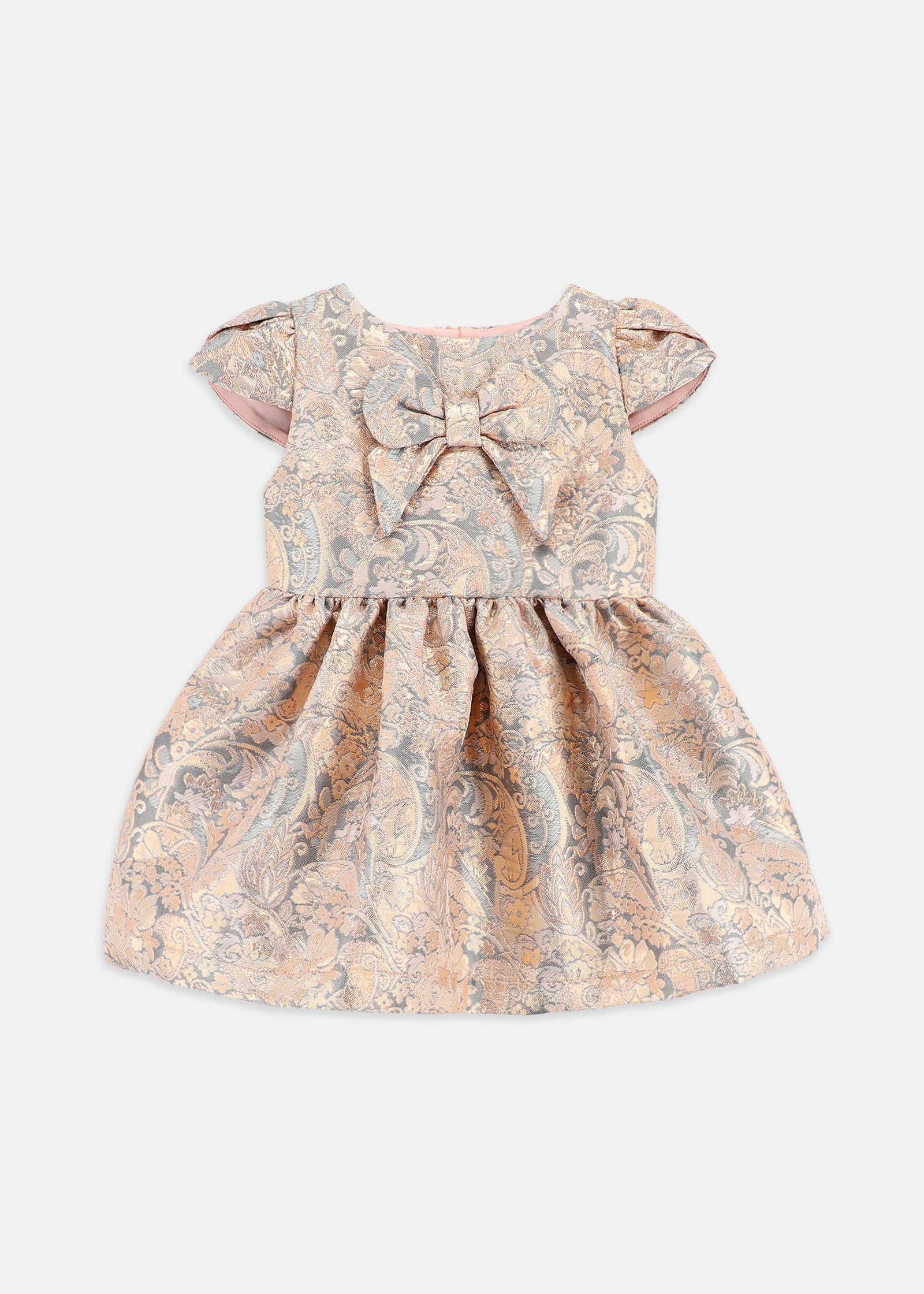 Madison Baby Paisley Dress Grey