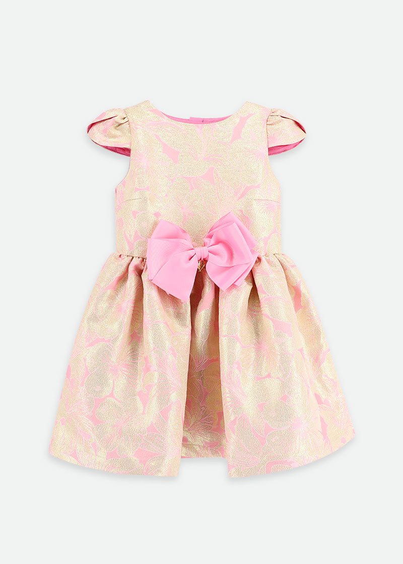 Madison Metallic Flower Dress Rose