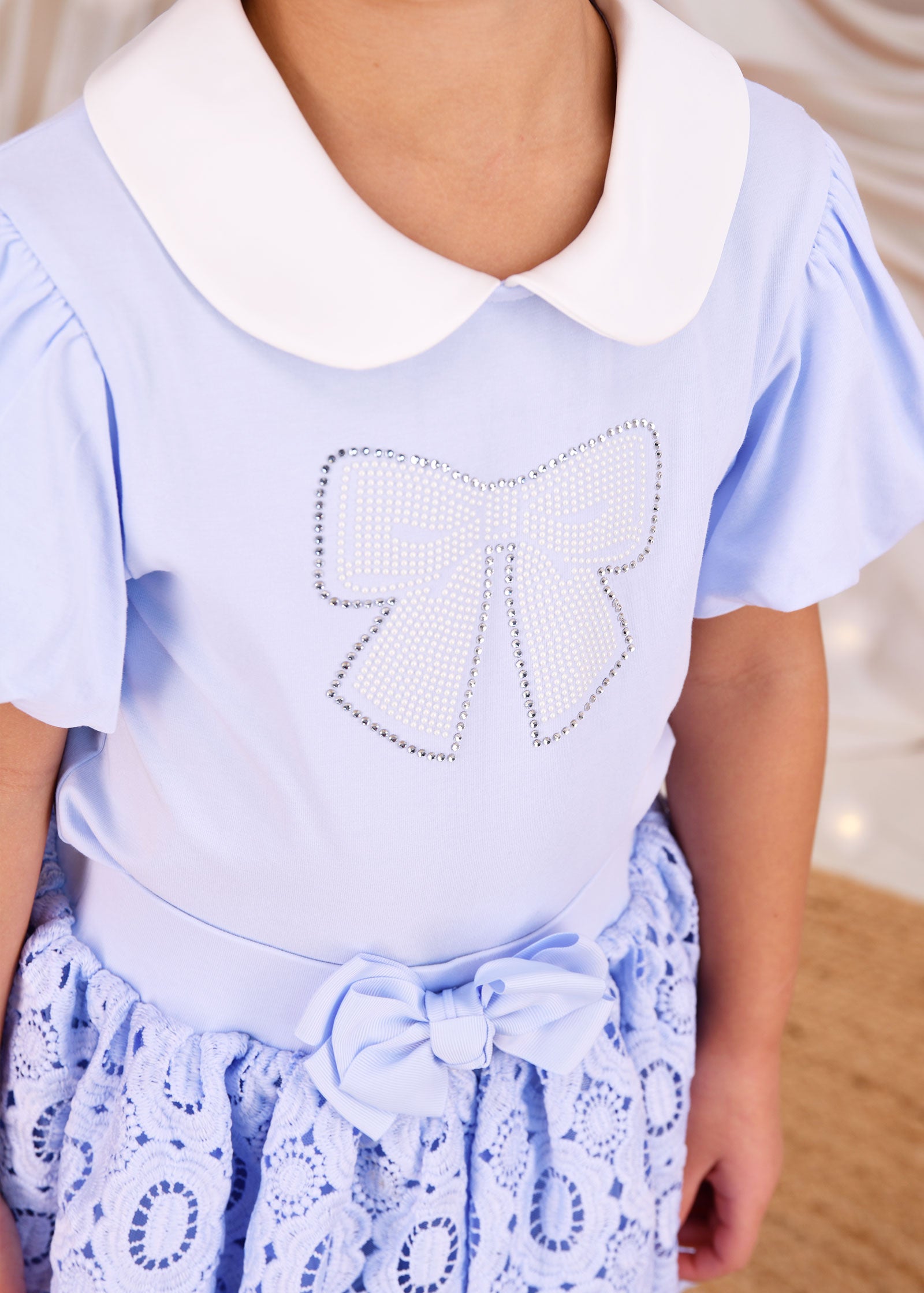 Mallory Bow Top Pale Blue