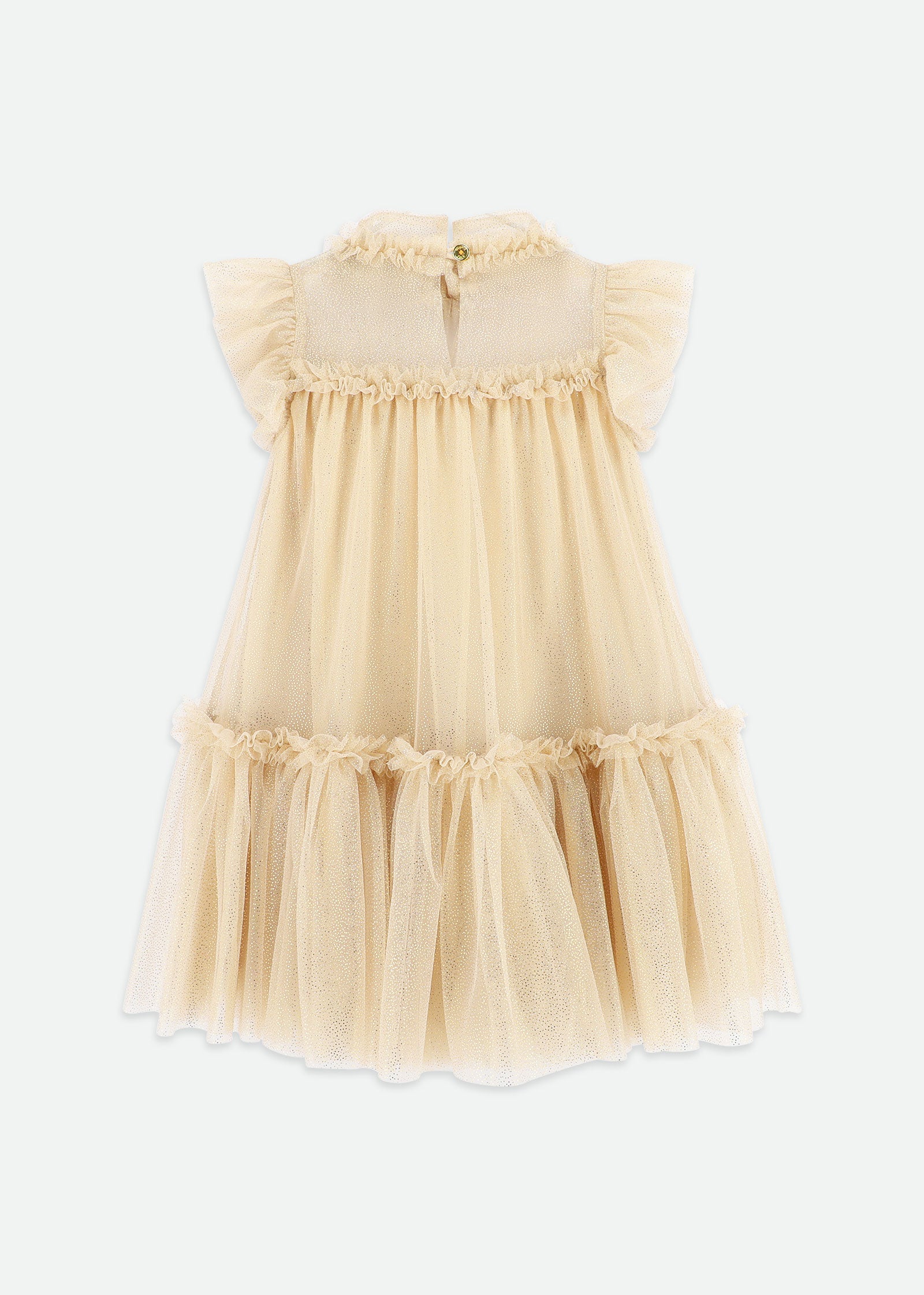 Marigold Ruffle Dress Gold Sparkle