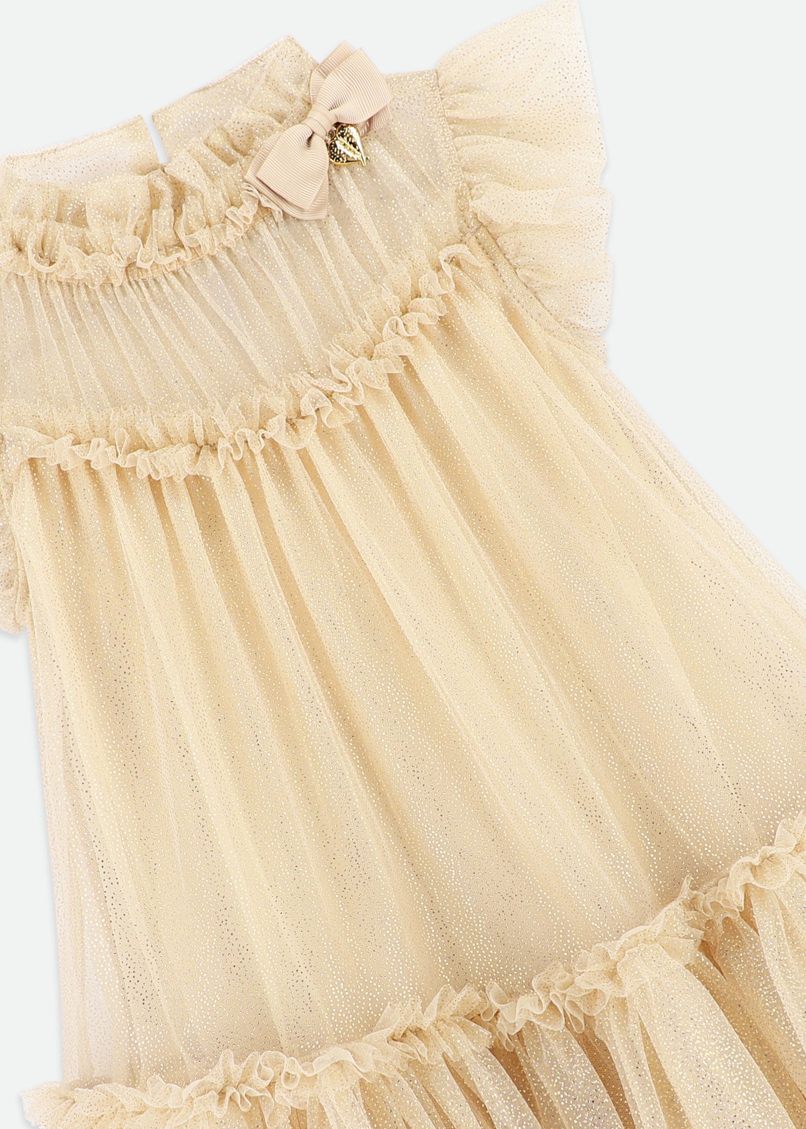 Marigold Ruffle Dress Gold Sparkle