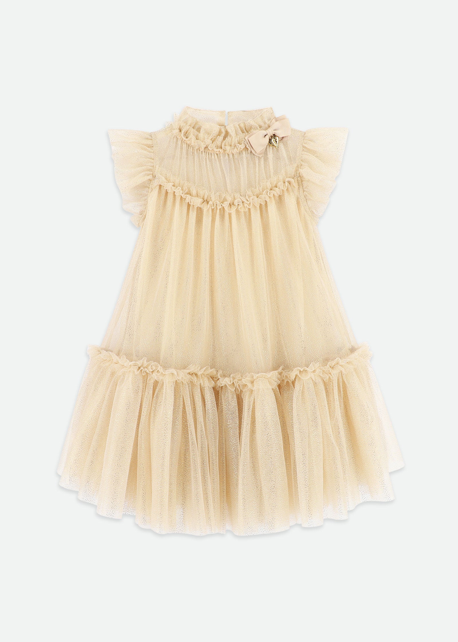 Marigold Ruffle Dress Gold Sparkle