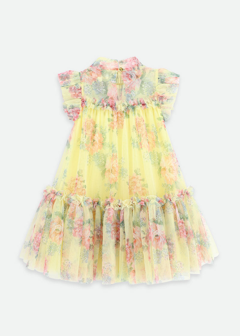 Marigold Flower Tulle Dress Sherbert Yellow