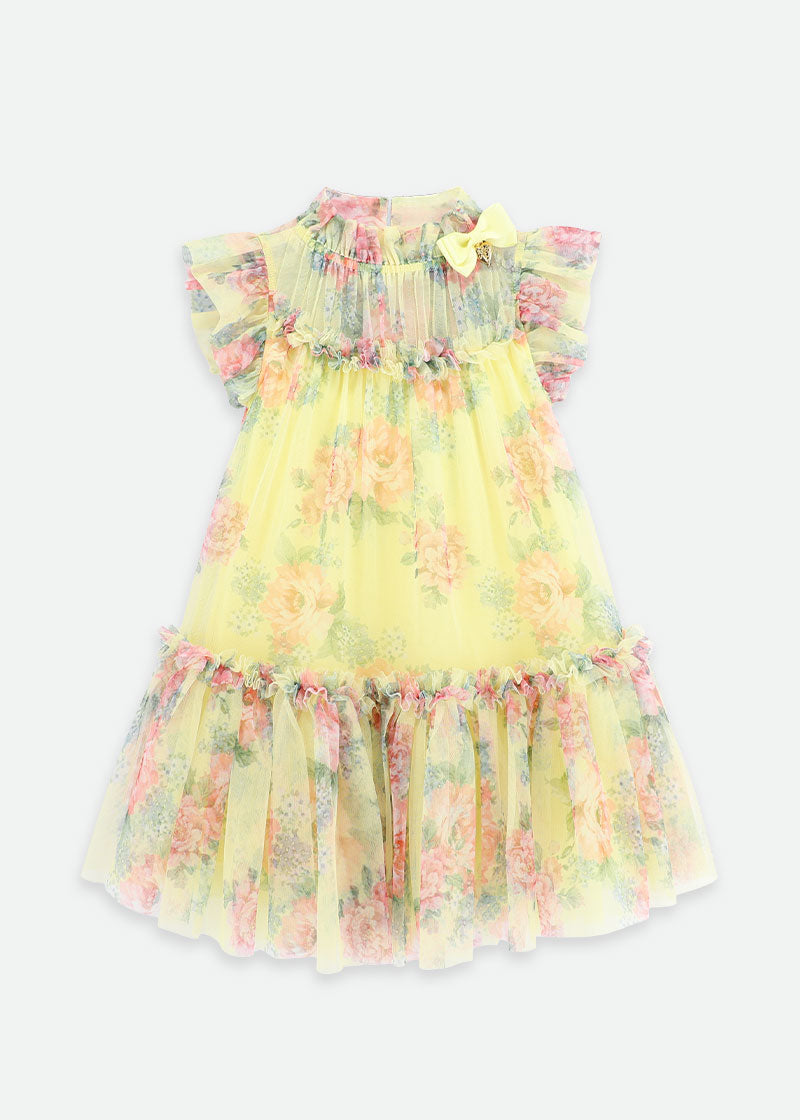 Marigold Flower Tulle Dress Sherbert Yellow