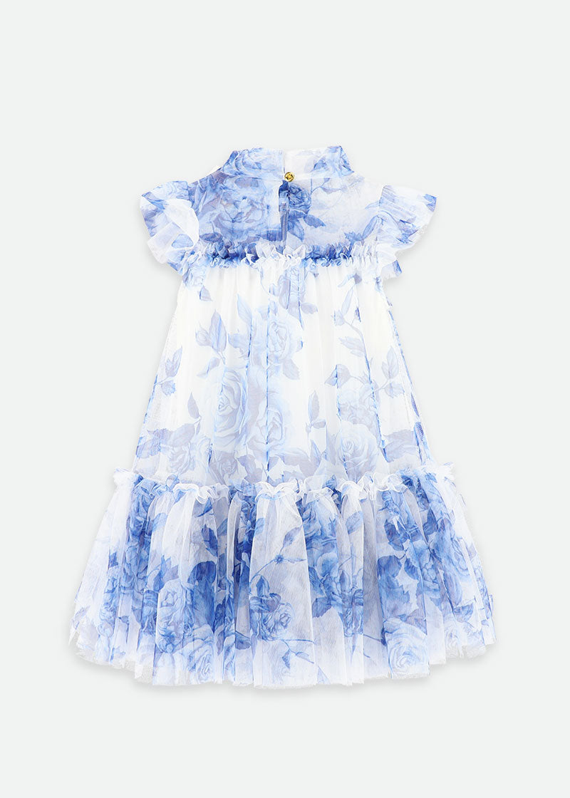 Marigold Blue Flower Dress Snowdrop