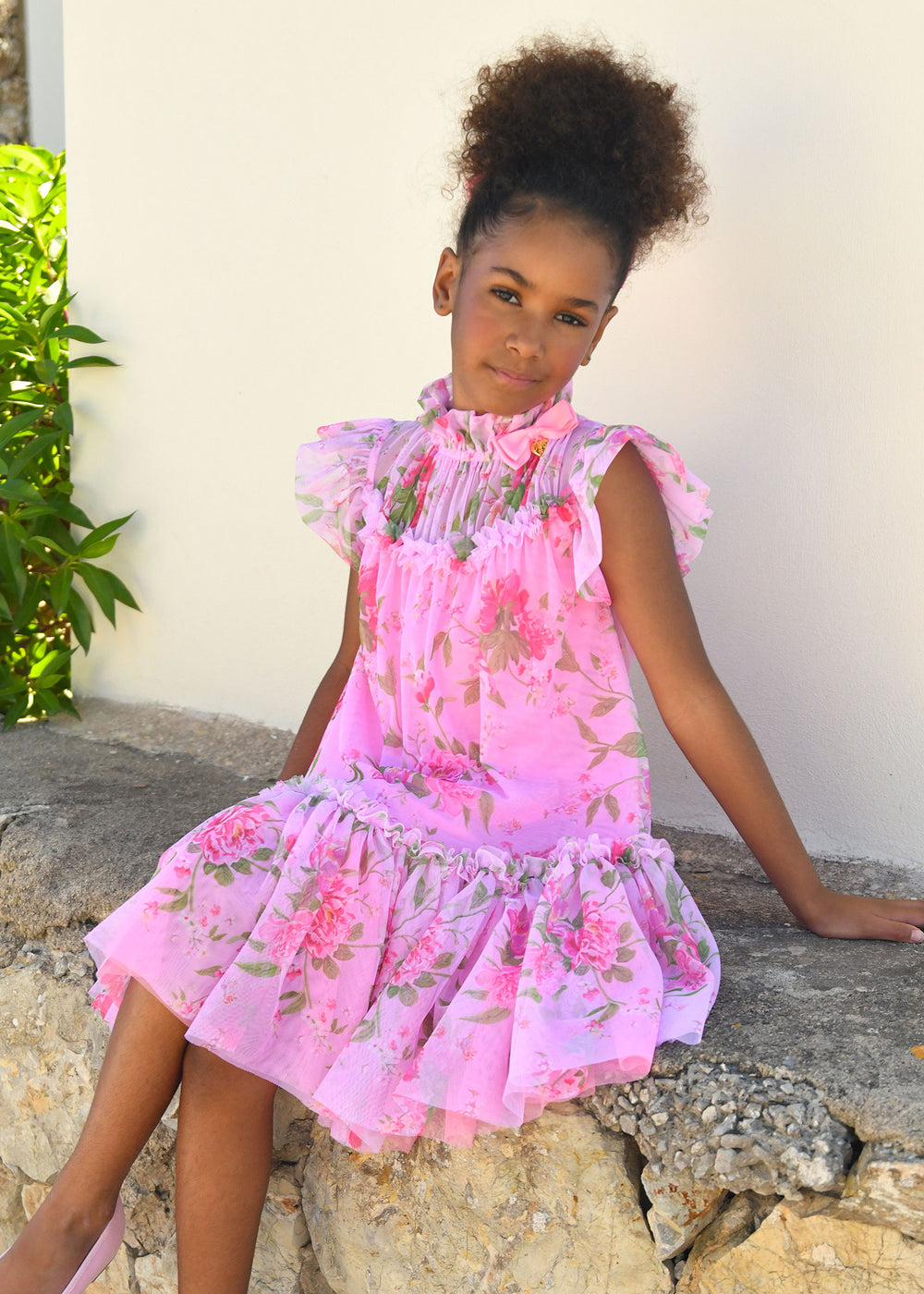 Marigold Flower Dress Begonia Pink