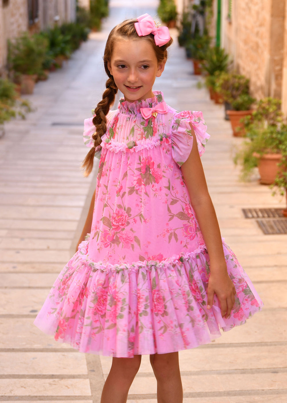 Marigold Flower Dress Begonia Pink