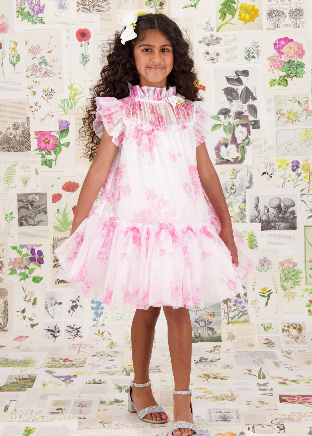 Marigold Roses Dress Snowdrop Pink