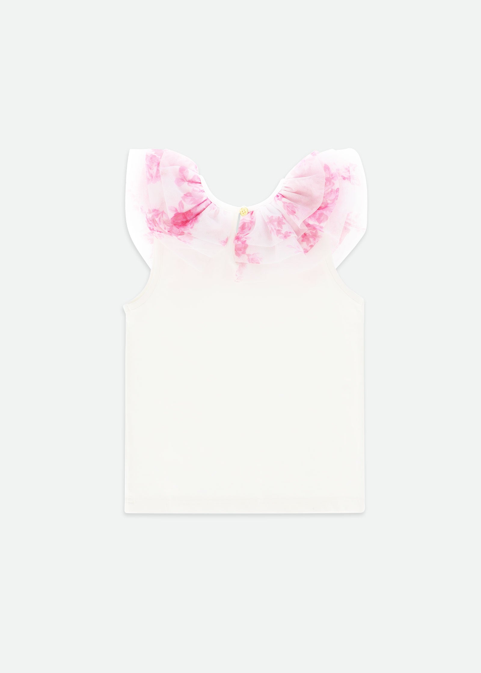 Marlene Roses Ruffle Top Snowdrop/Pink