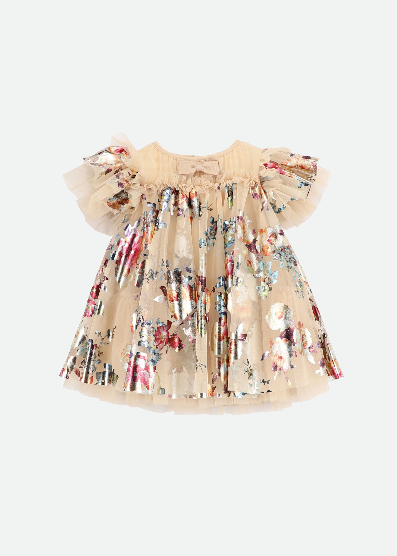 Marlowe Foil Floral Baby Dress Gold