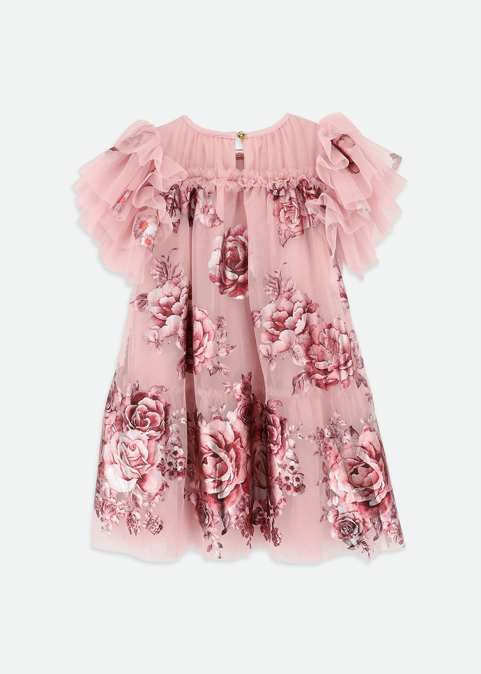 Marlowe Foil Border Print Dress Vintage Rose