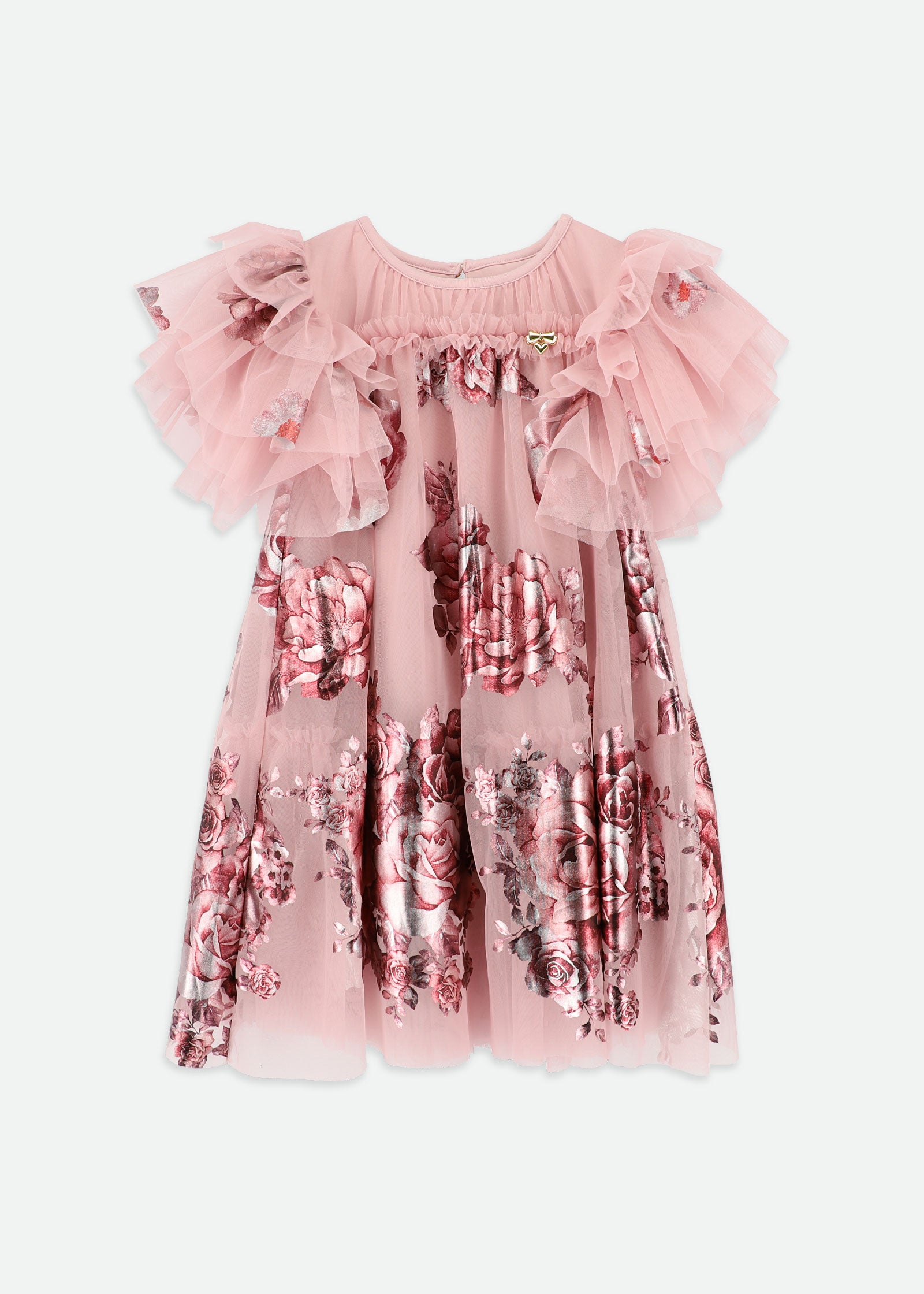 Marlowe Foil Border Print Dress Vintage Rose