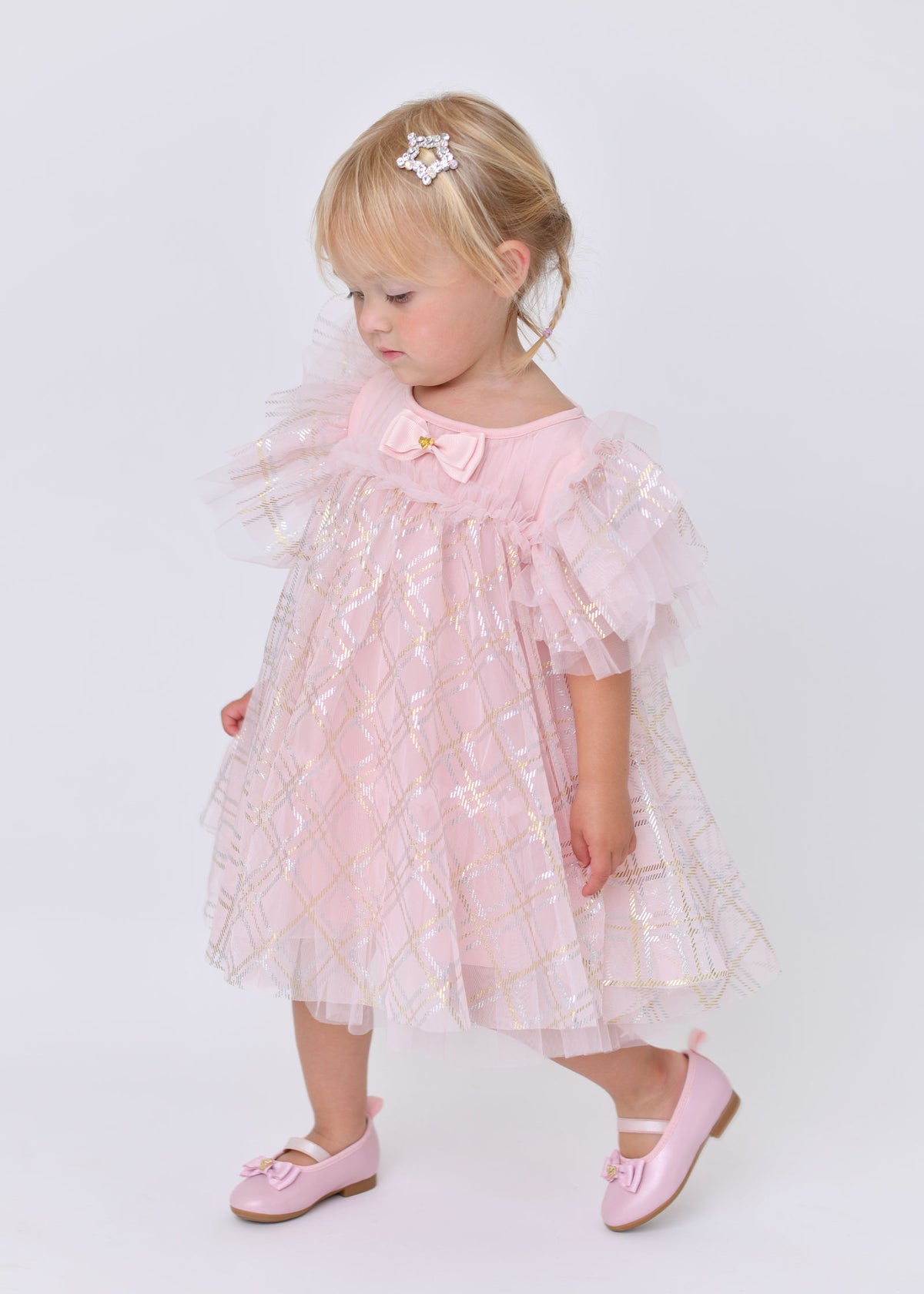Marlowe Bias Check Baby Dress Sweet Blush