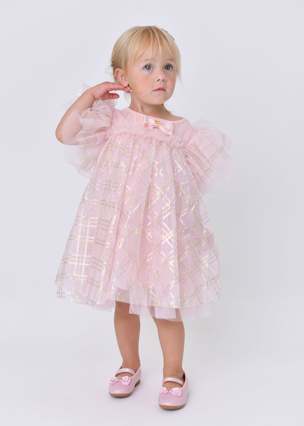 Marlowe Bias Check Baby Dress Sweet Blush