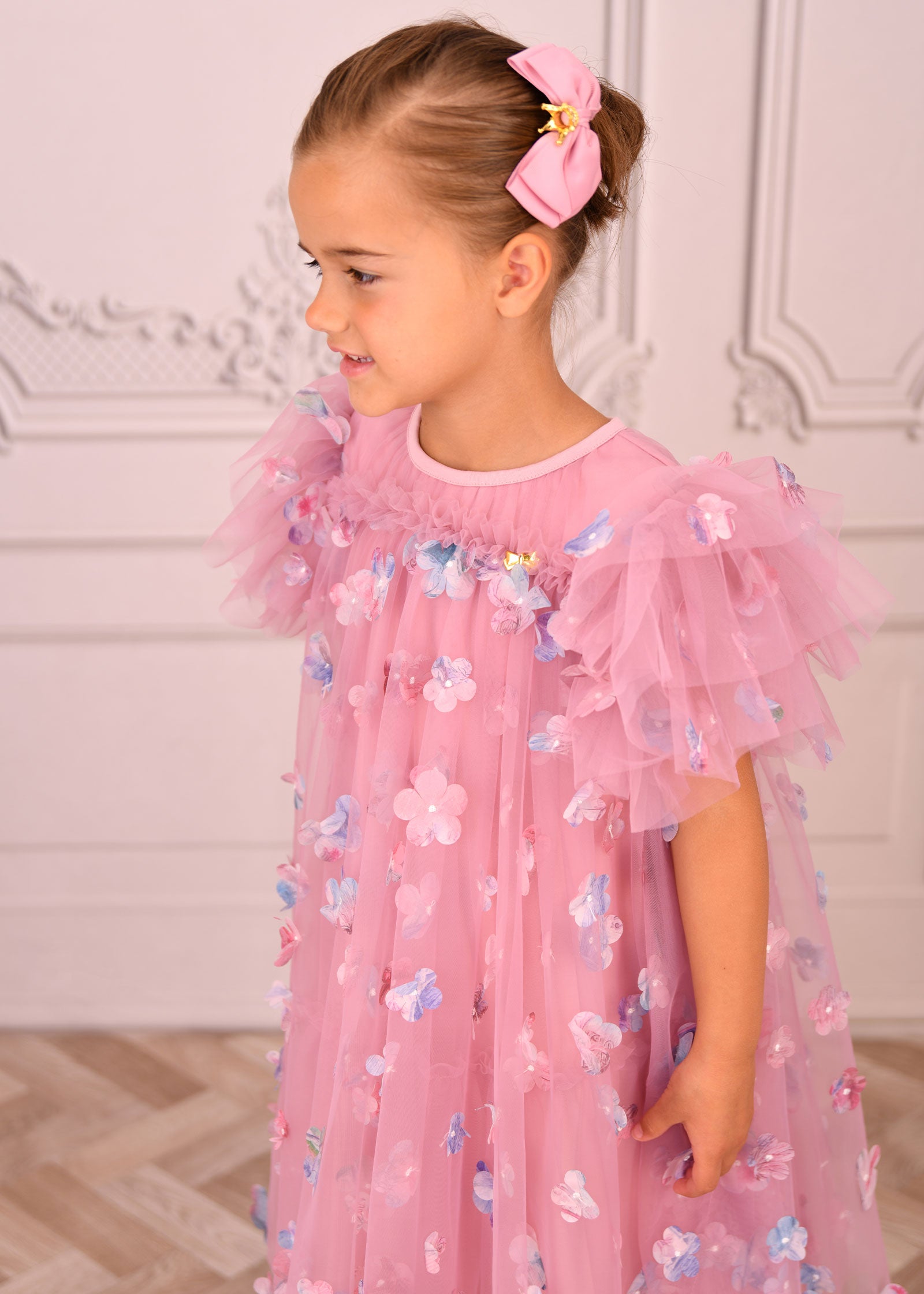 Marlowe Petal Tulle Dress Lilac Rose