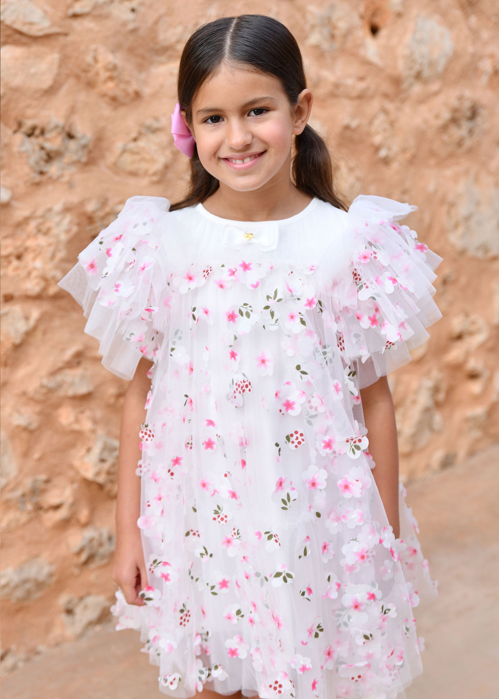 Marlowe Petal Tulle Dress Snowdrop