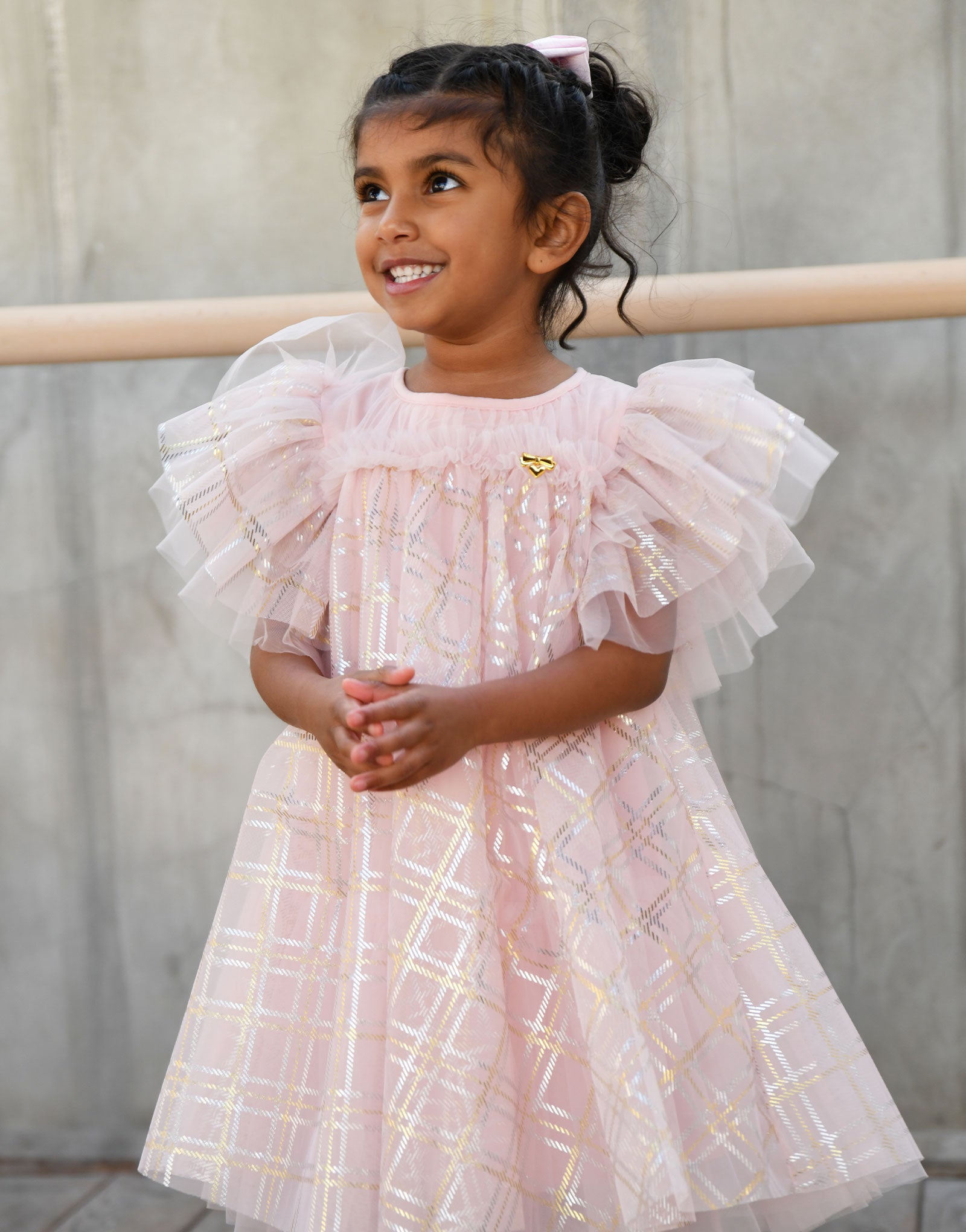 Marlowe Bias Check Dress Sweet Blush