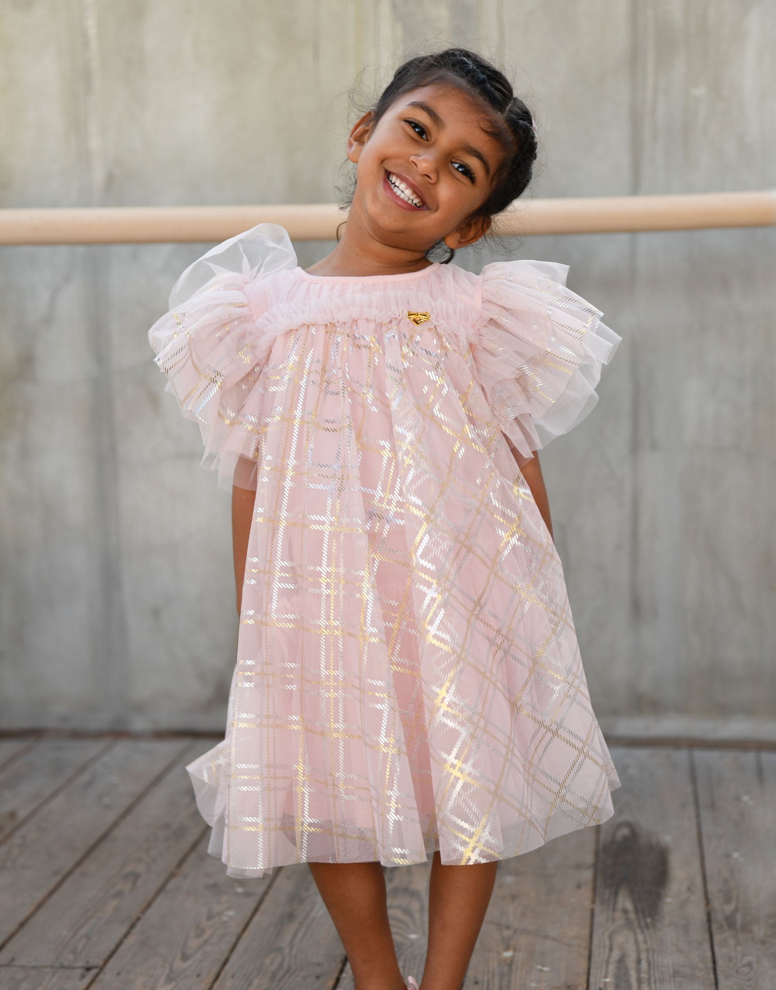 Marlowe Bias Check Dress Sweet Blush