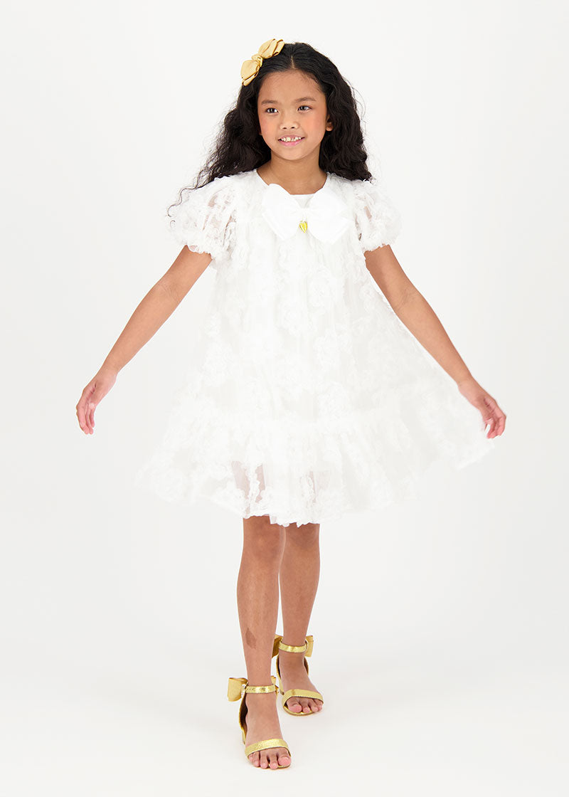 Marta 3D Flower Dress Snowdrop