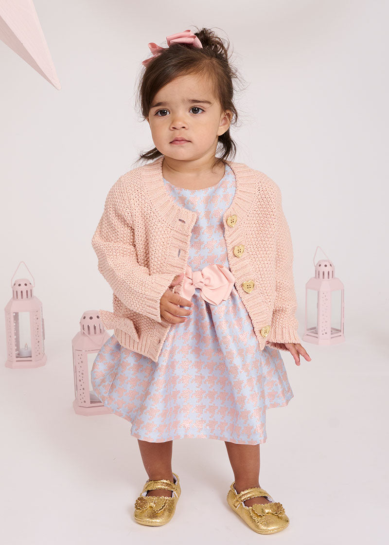 Chess Baby Houndstooth Dress Blue