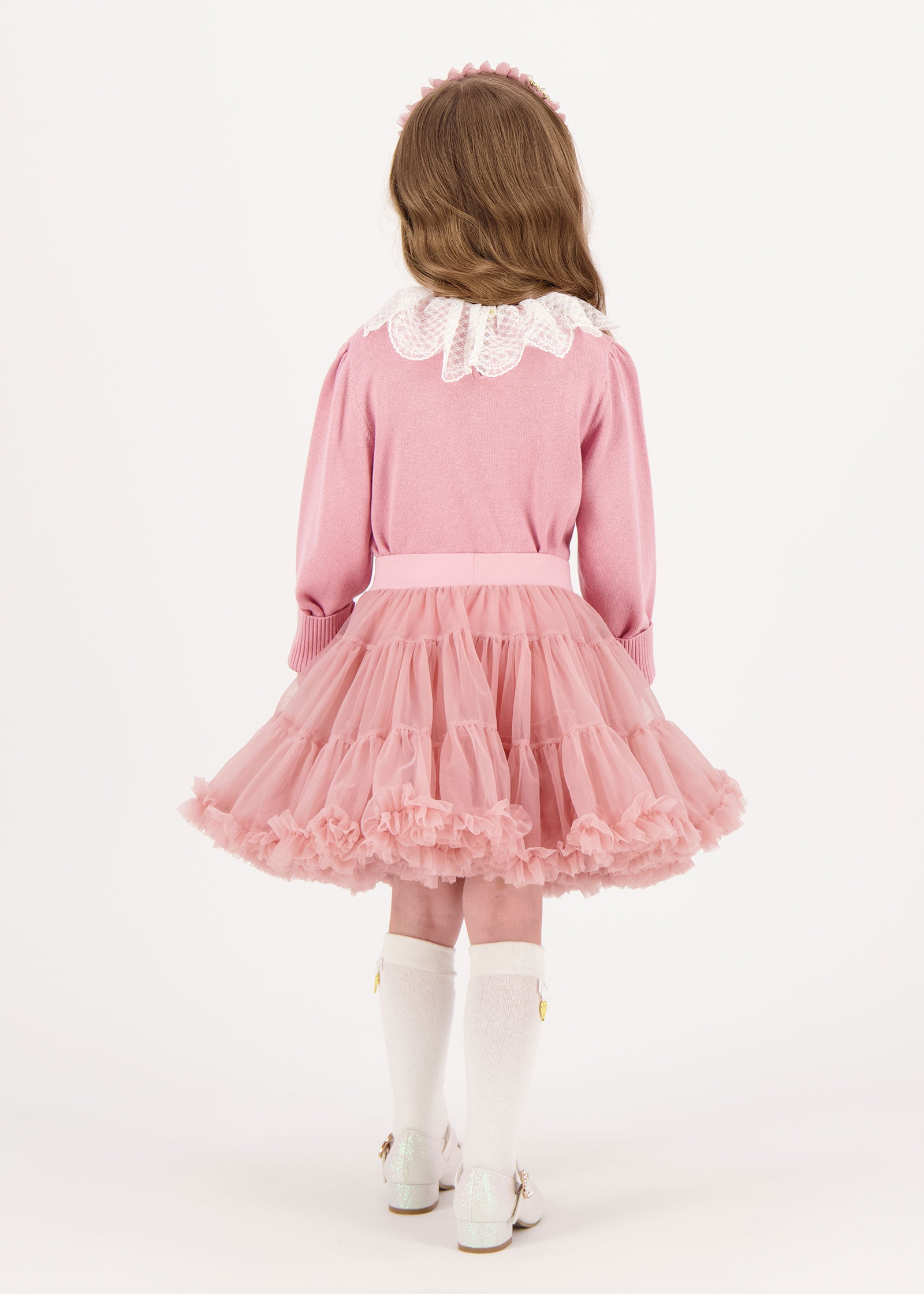 Meg Lace Collar Jumper Tea Rose