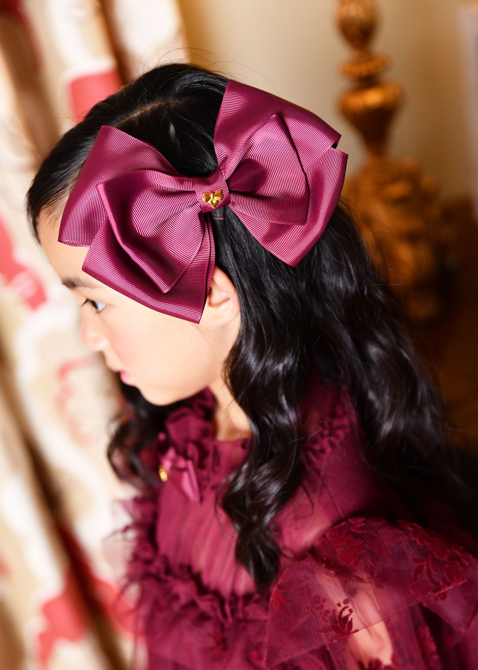 Mega Hair Bow  Burgundy