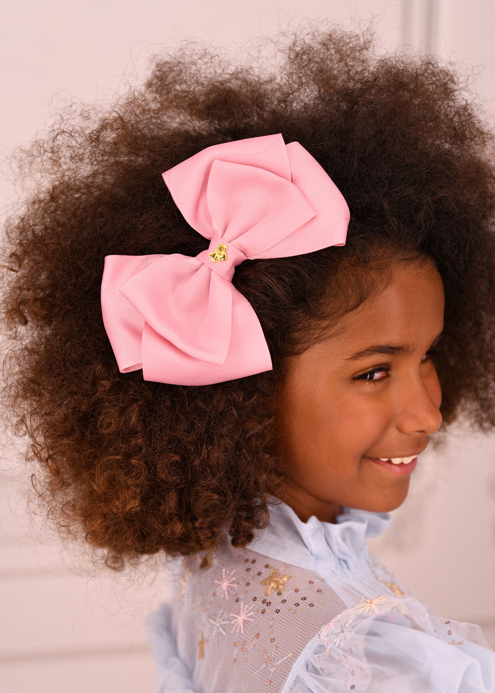 Mega Hair Bow Tea Rose